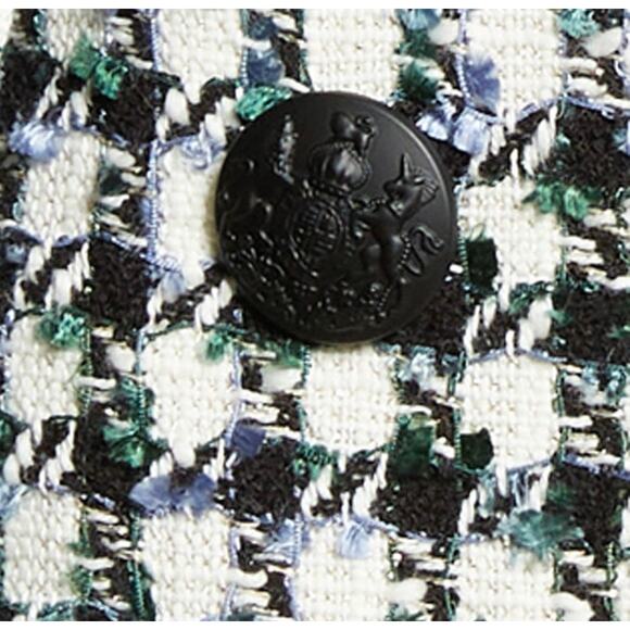 Veronica Beard Diego Dickey Jacket Black White Check Plaid Tweed Blazer Size 8 - Picture 3 of 15